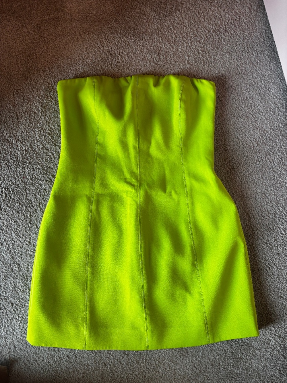 Meshki Maci Crepe Mini Dress in Lime Green